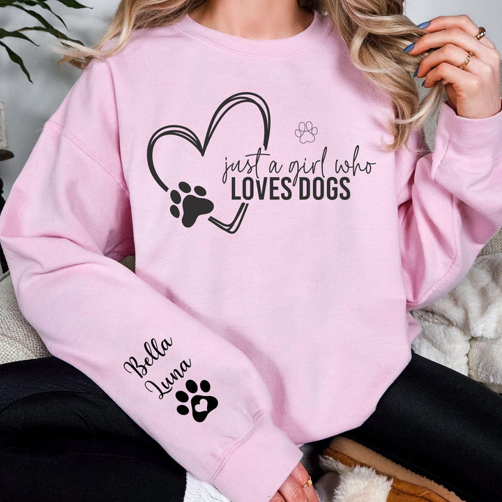 Custom Dog Mom Shirt with Names on Sleeve