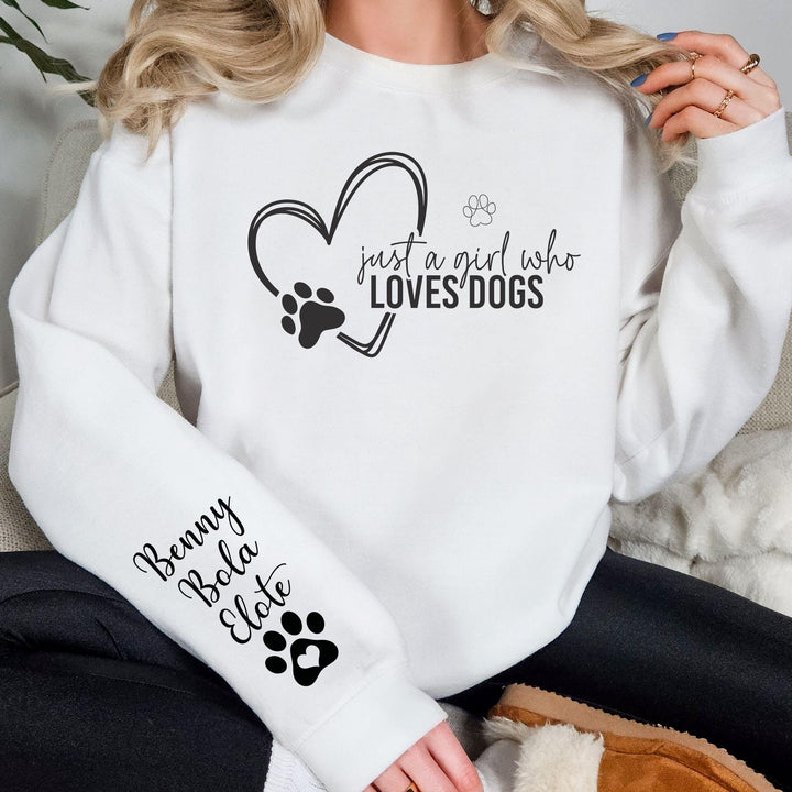 Custom Dog Mom Shirt with Names on Sleeve