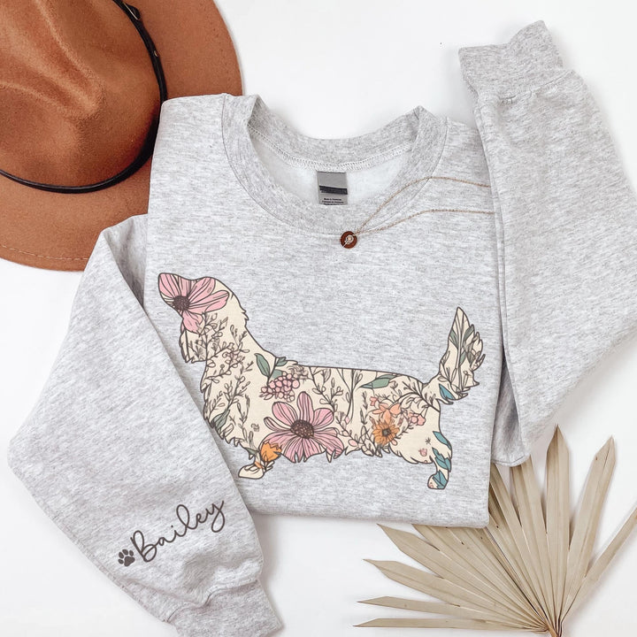 Personalized Dog Name, Wildflowers German Pointer Crewneck