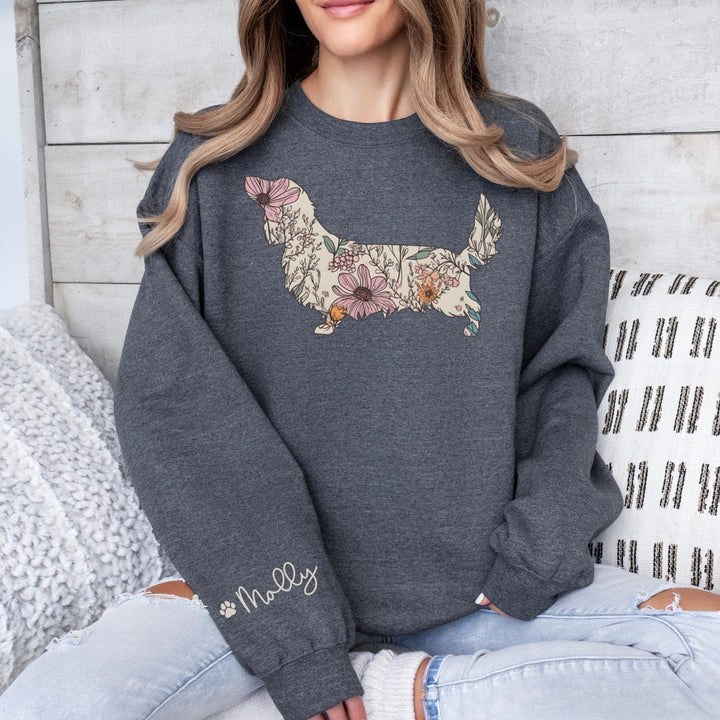 Personalized Dog Name, Wildflowers German Pointer Crewneck