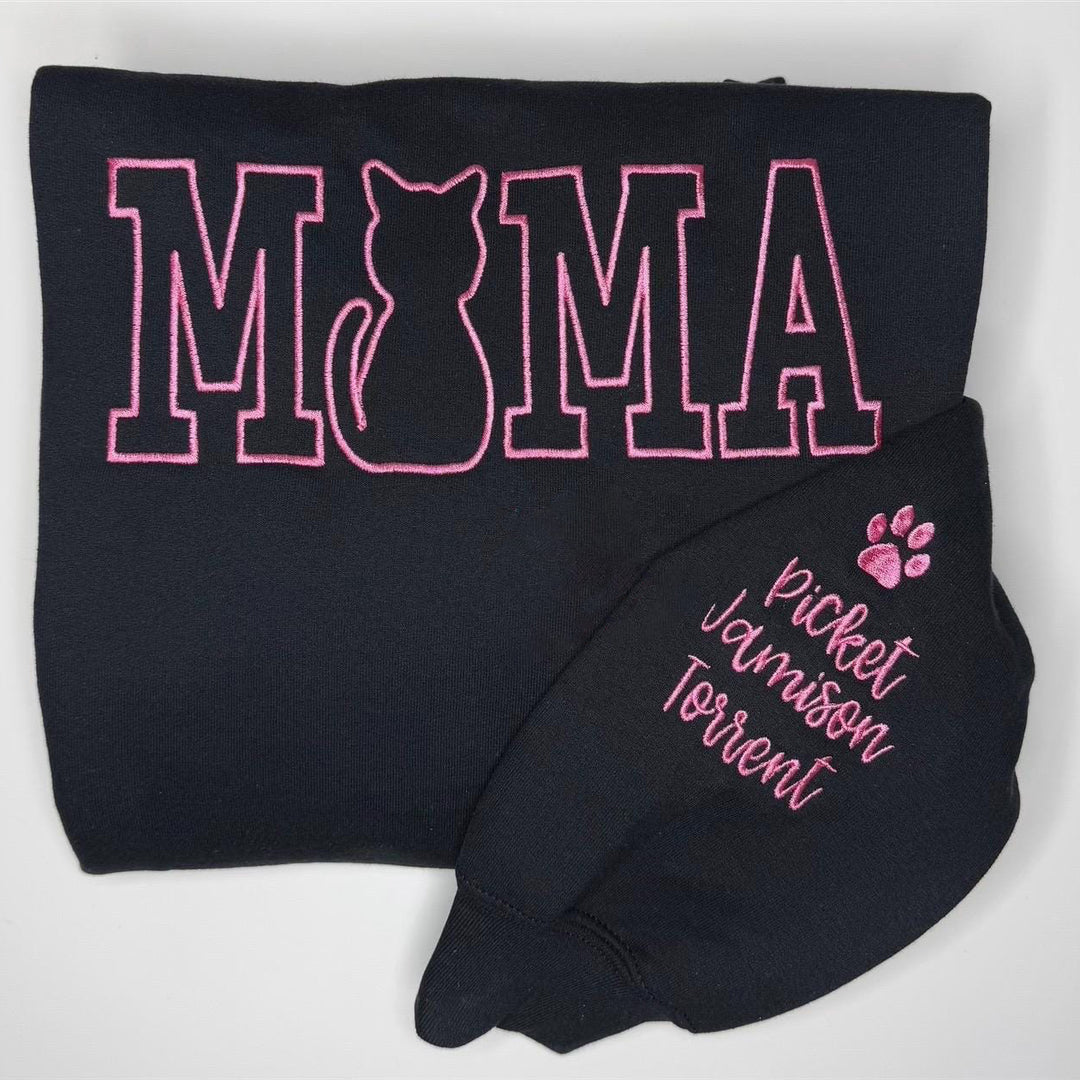 Embroidered Cat mom, cat mama, personalized with cat names