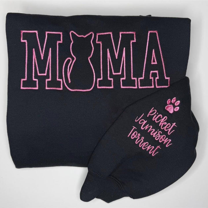 Embroidered Cat mom, cat mama, personalized with cat names