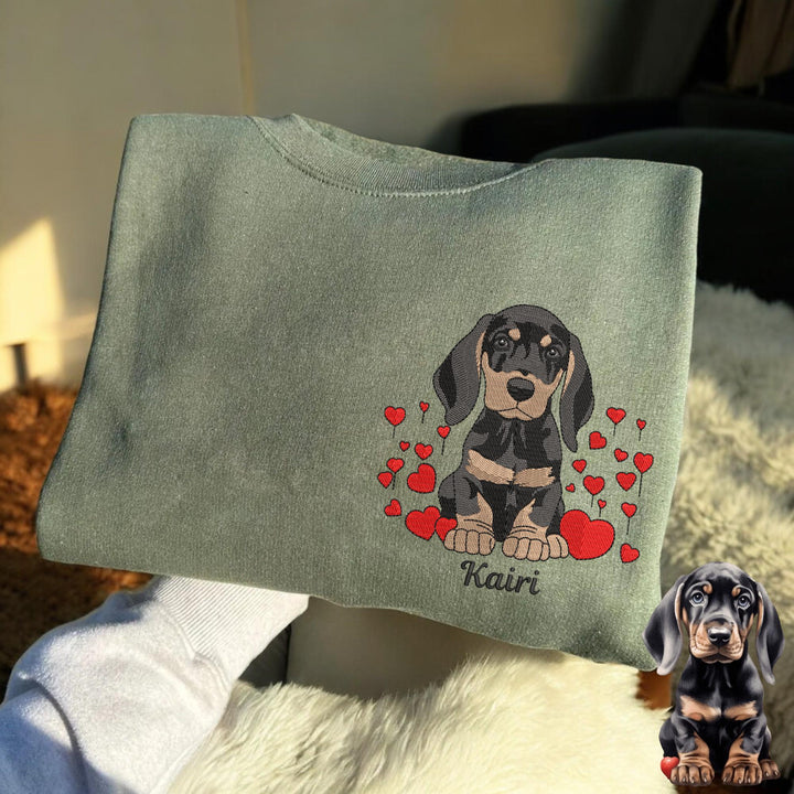 Custom Dog Face Embroidered Sweatshirt