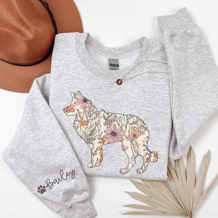 Personalized Dog Name, Wildflowers German Pointer Crewneck