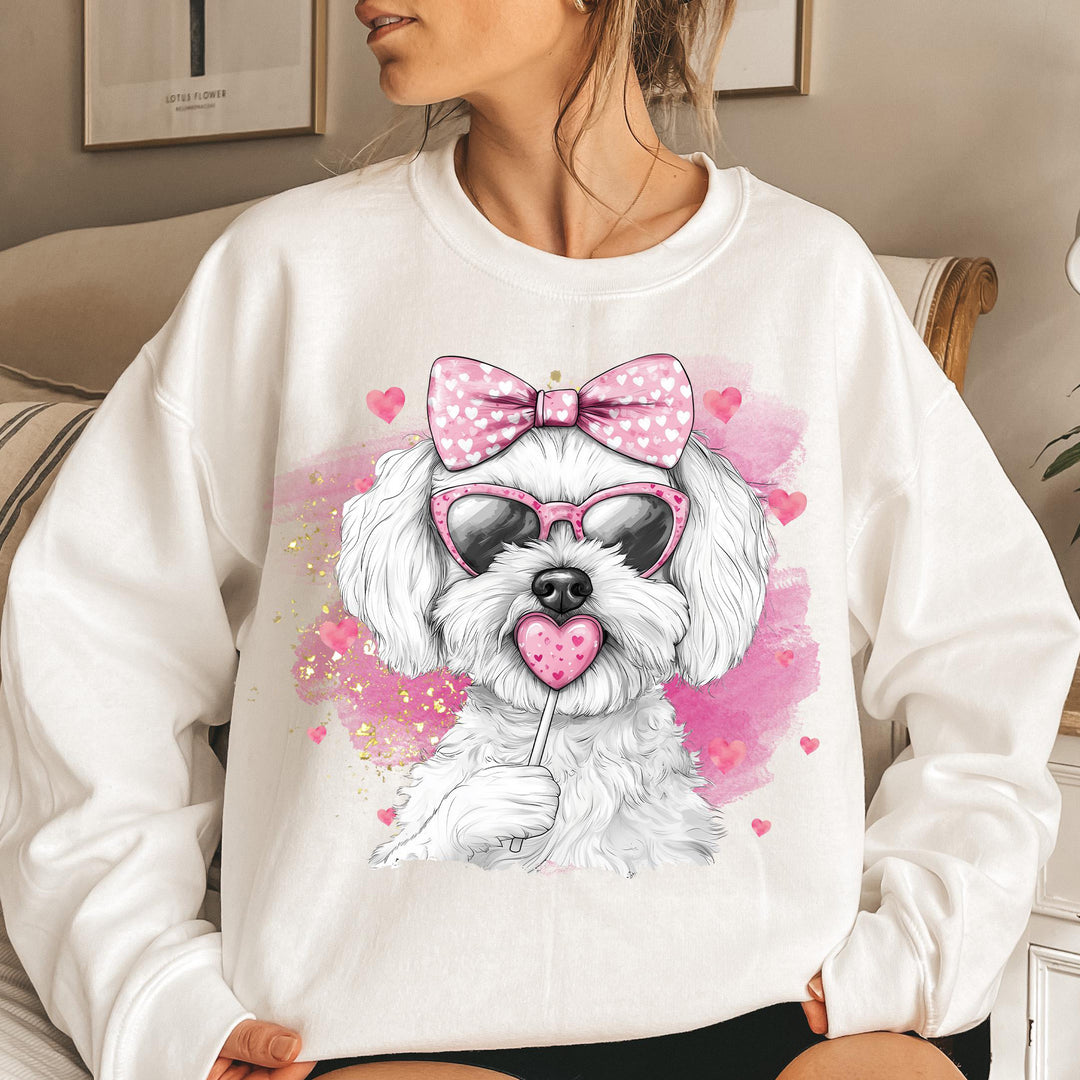 Terrier Coquette Coquette Valentines White Dog Mom sweatshirt
