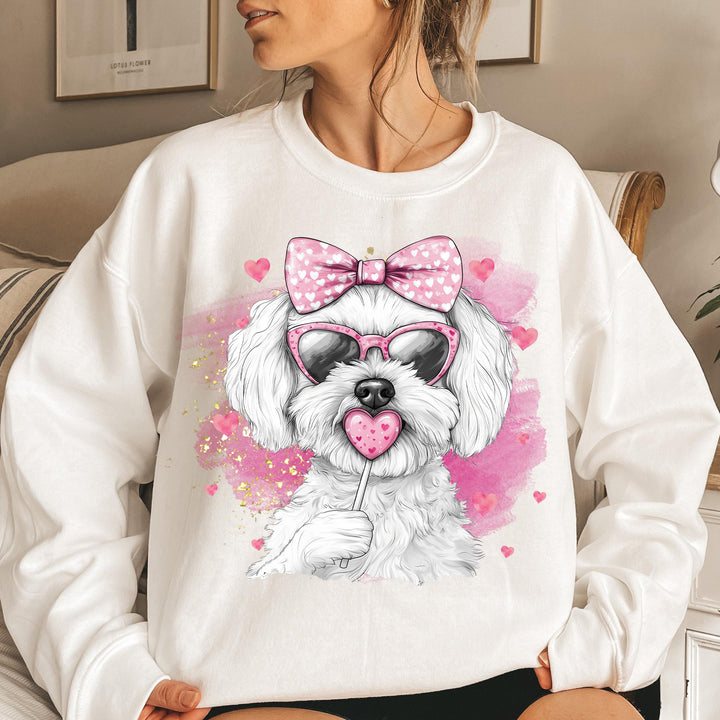 Terrier Coquette Coquette Valentines White Dog Mom sweatshirt