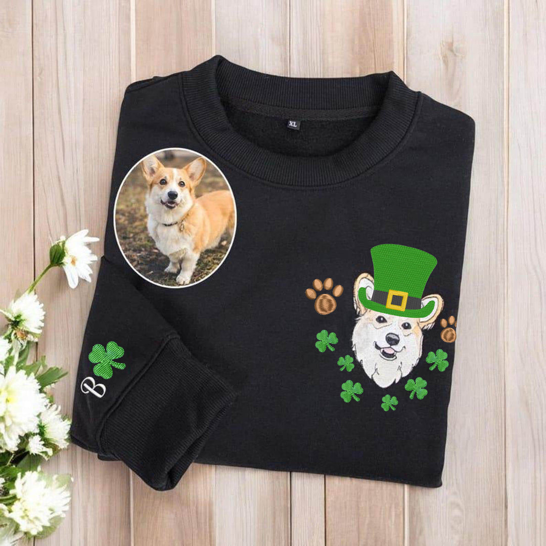 Custom Embroidered St. Patrick Pet Sweatshirt