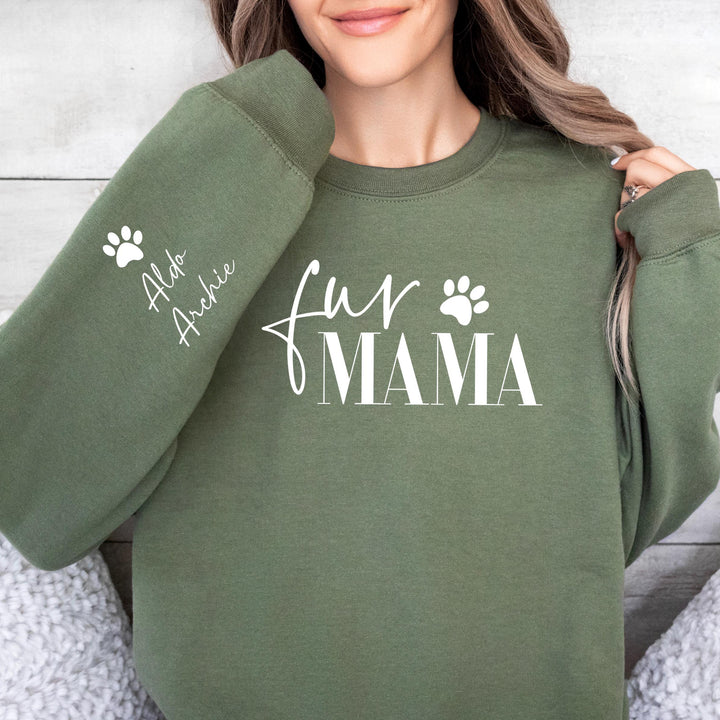 Personalized Fur Mama Pet Name Sweatshirt