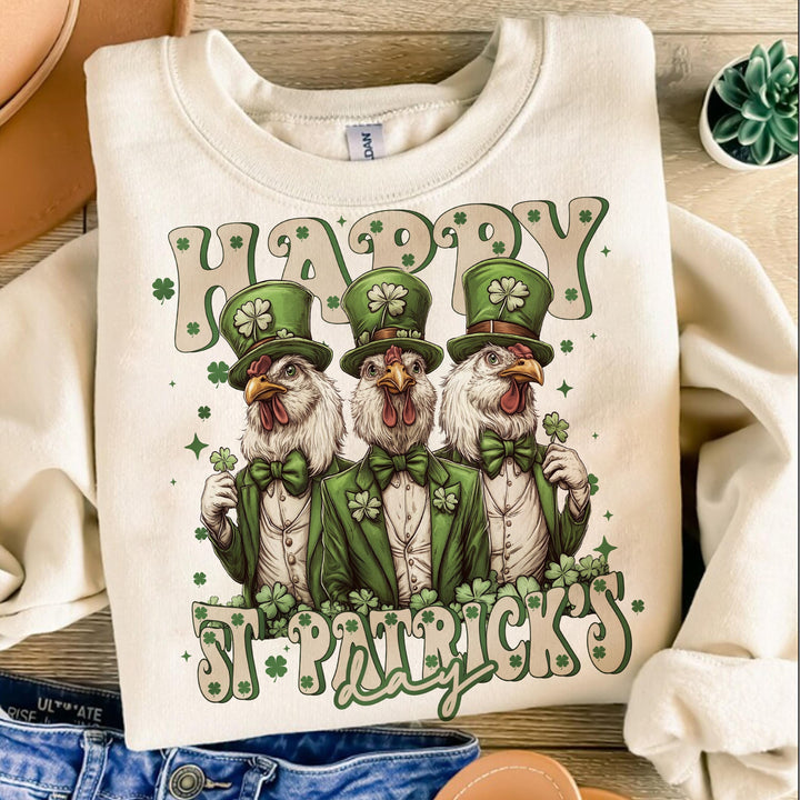 Happy St Patrick's Day Cow & Chicken sweatshirt