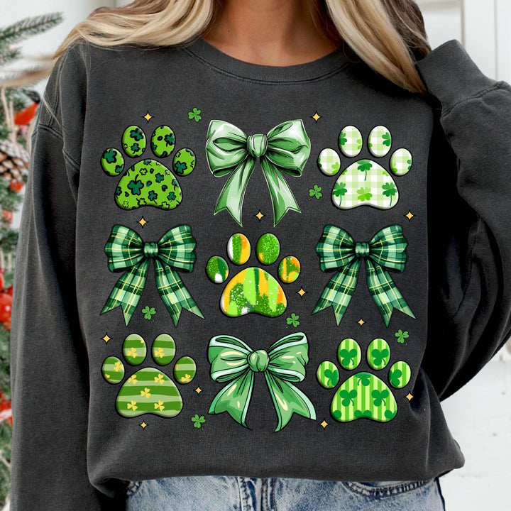 Dog St Patrick's Day Coquette Sweatshirt