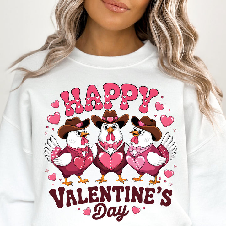 Chicken Happy Valentine's Day Sweatshirt