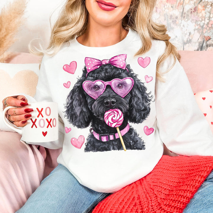 Goldendoodle Sublimation Shirt Design Pink Dog Coquette Bow sweatshirt