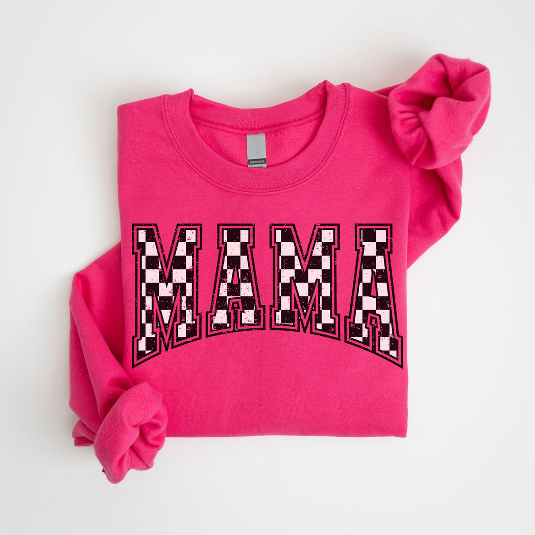 Checkered Mama Sweatshirt, Cute Retro Mom Crewneck,Pregnancy Announcement,New Mom Gift,