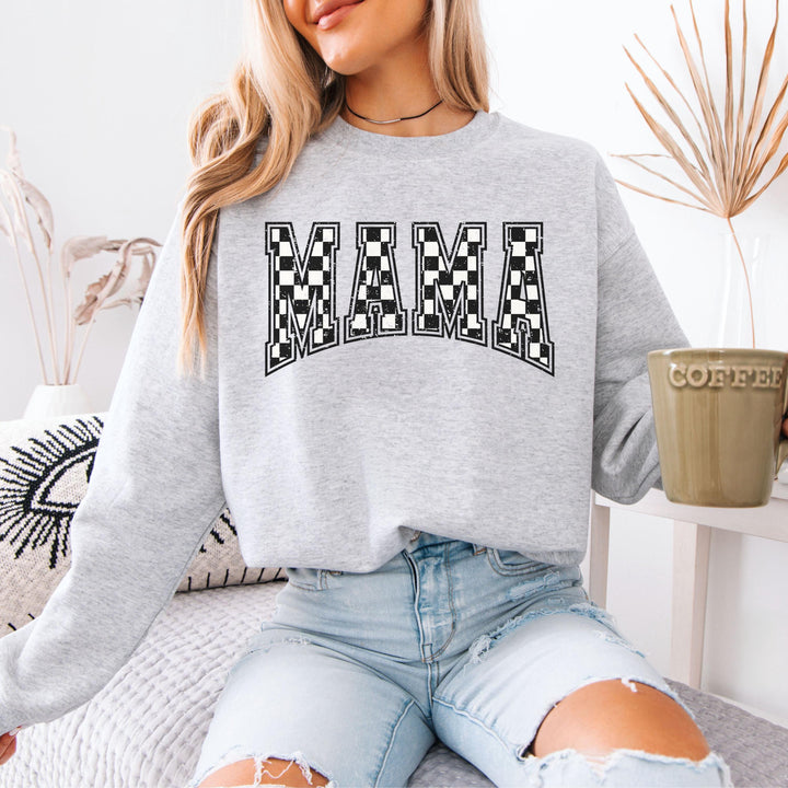 Checkered Mama Sweatshirt, Cute Retro Mom Crewneck,Pregnancy Announcement,New Mom Gift,