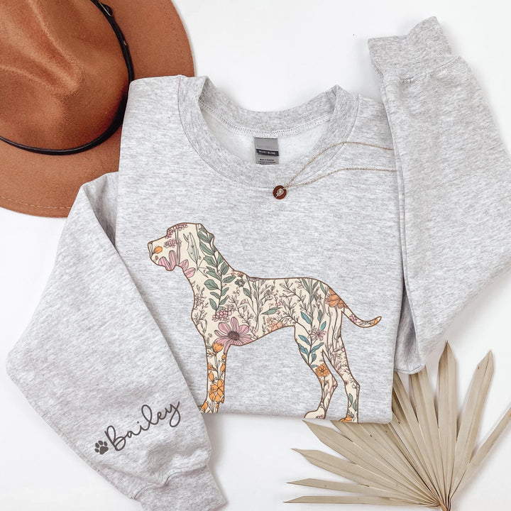 Personalized Dog Name, Wildflowers German Pointer Crewneck