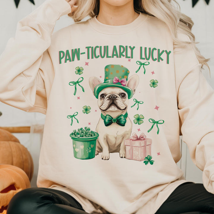 Dog St Patricks Coquette Shamrock Sweatshirt