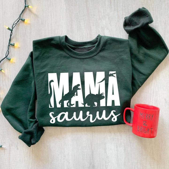 Custom  Mama Saurus Sweatshirt, Dinosaur Mom Sweatshirt