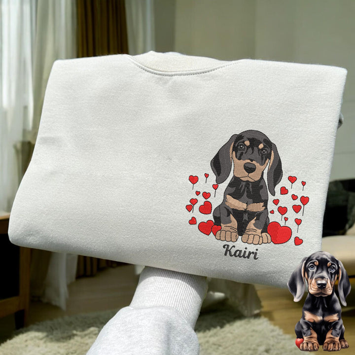 Custom Dog Face Embroidered Sweatshirt
