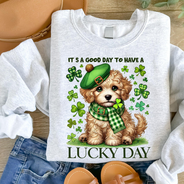 Cute Patricks Dog Lucky Day Sweatshirt