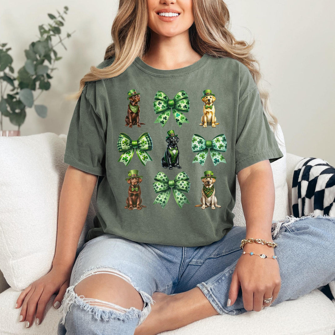 St Patrick Pet Retriever Shamrock Coquette Bows Sweatshirt