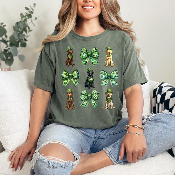 St Patrick Pet Retriever Shamrock Coquette Bows Sweatshirt