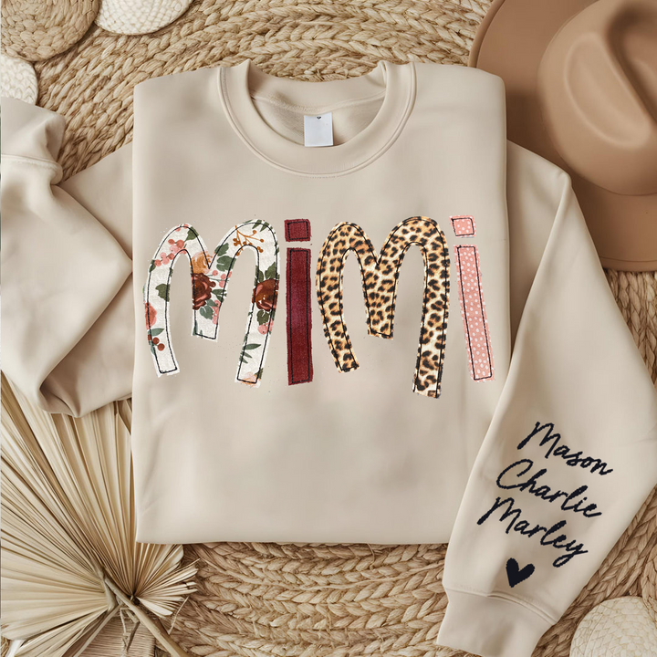 Grandmother/Mama/Mom/Momma/Name applique shirt or ragla Sweatshirt