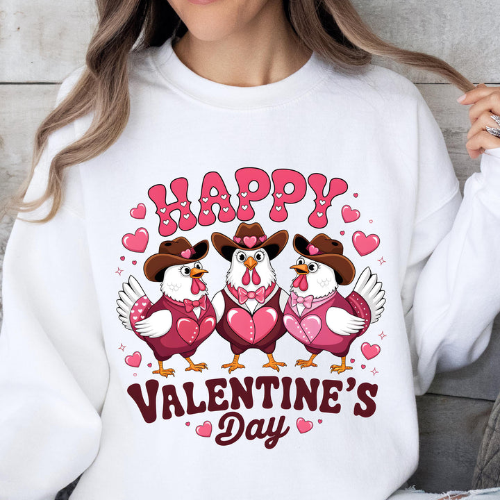 Chicken Happy Valentine's Day Sweatshirt