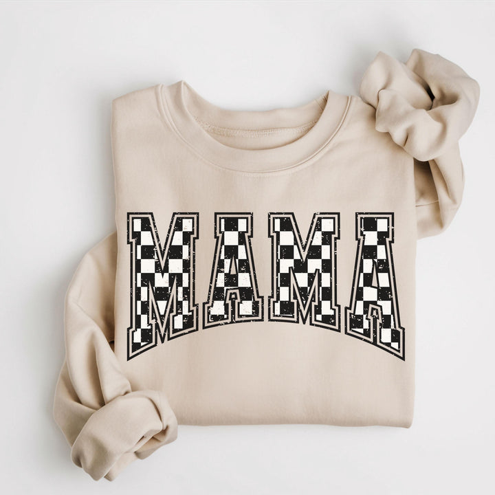 Checkered Mama Sweatshirt, Cute Retro Mom Crewneck,Pregnancy Announcement,New Mom Gift,