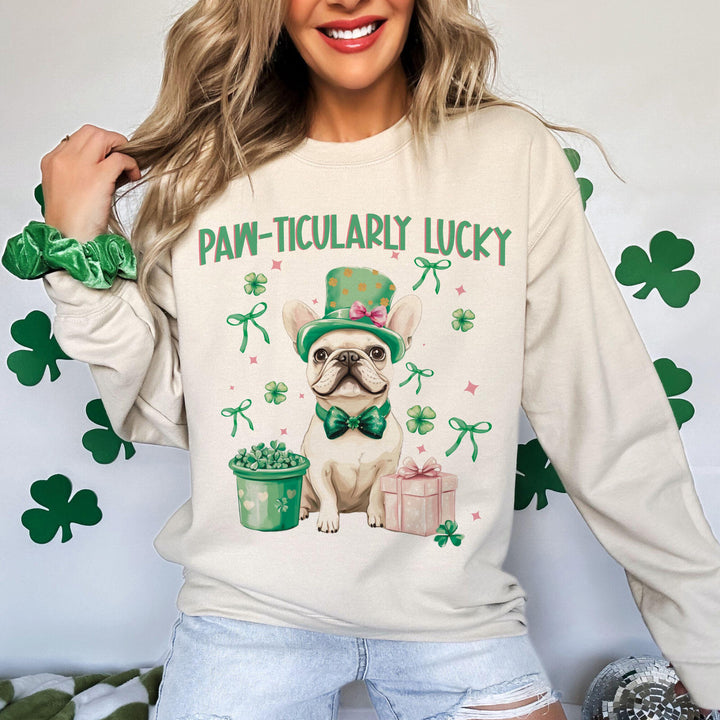 Dog St Patricks Coquette Shamrock Sweatshirt