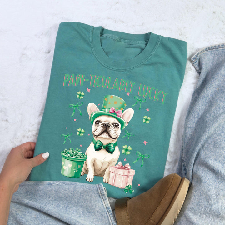 Dog St Patricks Coquette Shamrock Sweatshirt