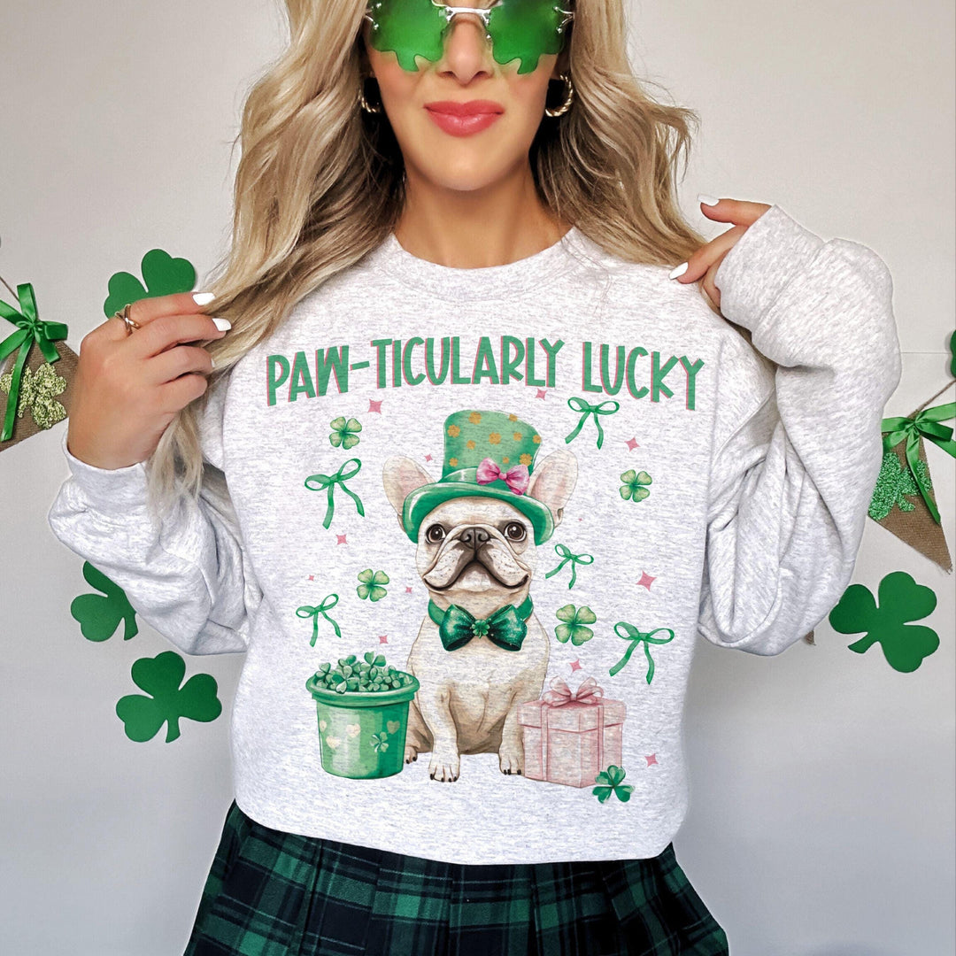 Dog St Patricks Coquette Shamrock Sweatshirt