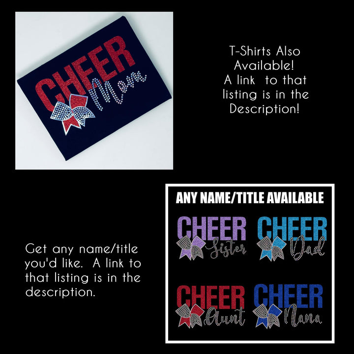 Cheer Mom with Bling Faux Rhinestones Sweatshirt