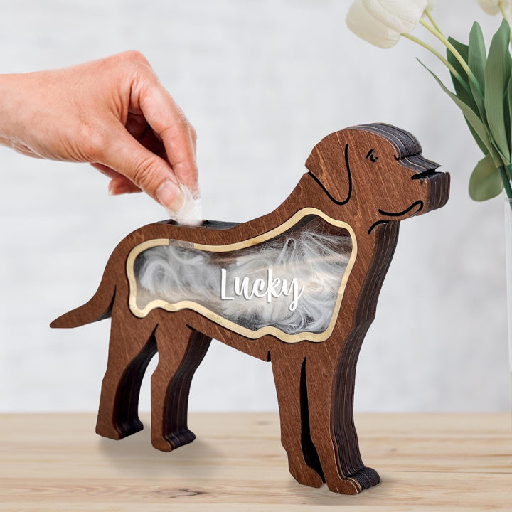 Personalised Pet Hair Memorial Box, Wooden Pet Fur Urn Keepsake