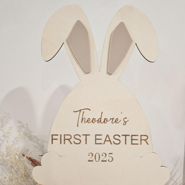 Personalised First Easter Footprint Plaque - Custom First Easter Plaque