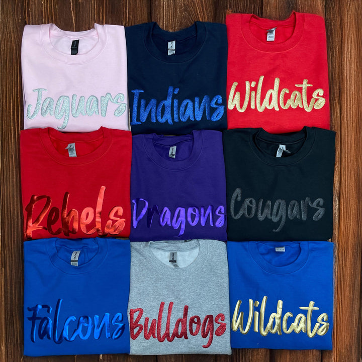 Custom Puff Print Team Name T-shirt