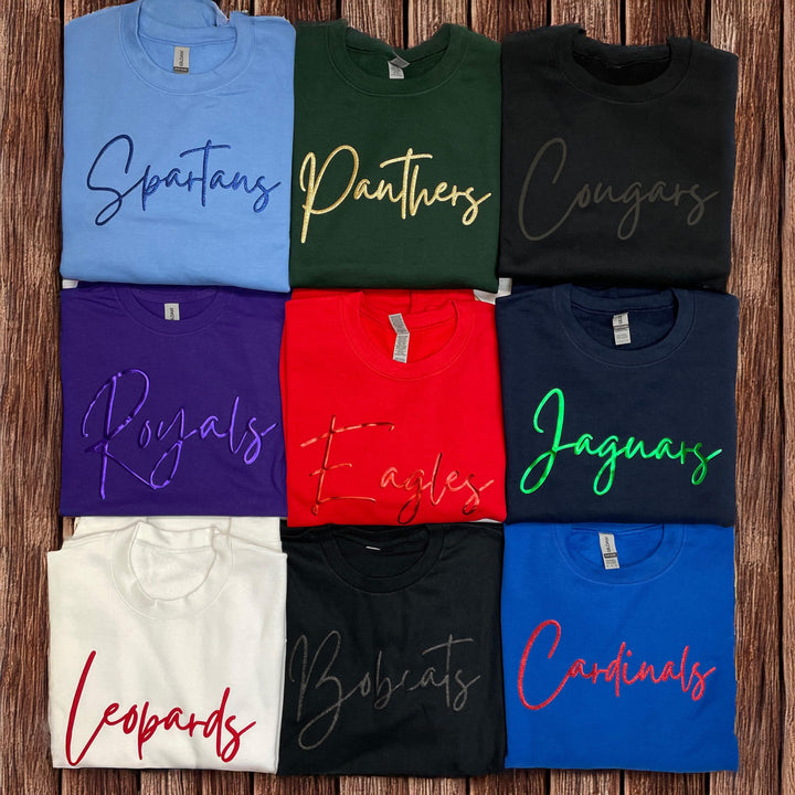 Custom Puff Print Team Name T-shirt