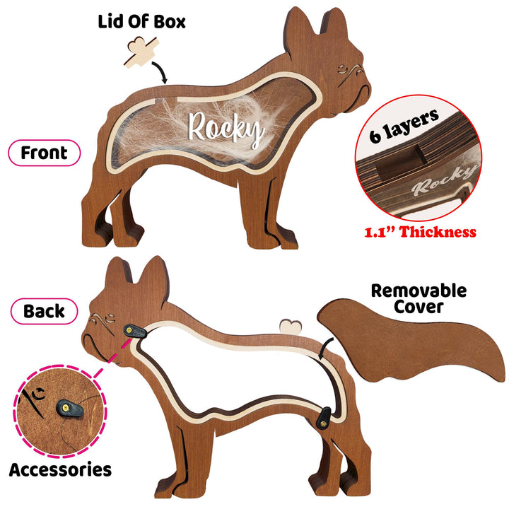 Personalised Pet Hair Memorial Box, Wooden Pet Fur Urn Keepsake