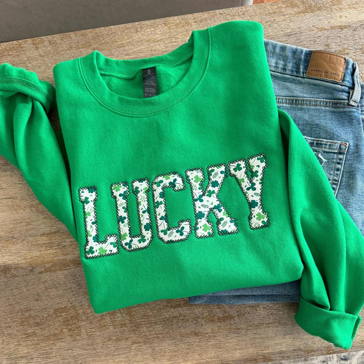 Custom Lucky St Patty's Embroidered Sweatshirt