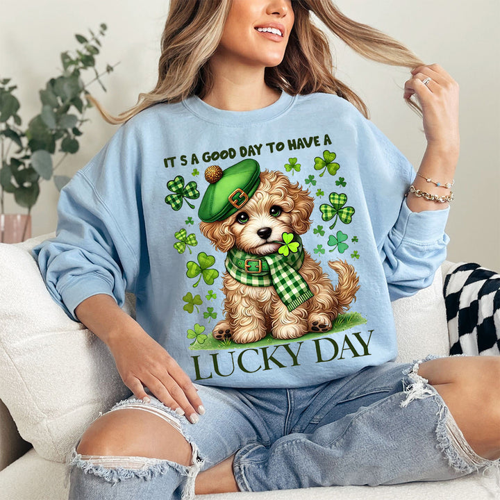Cute Patricks Dog Lucky Day Sweatshirt