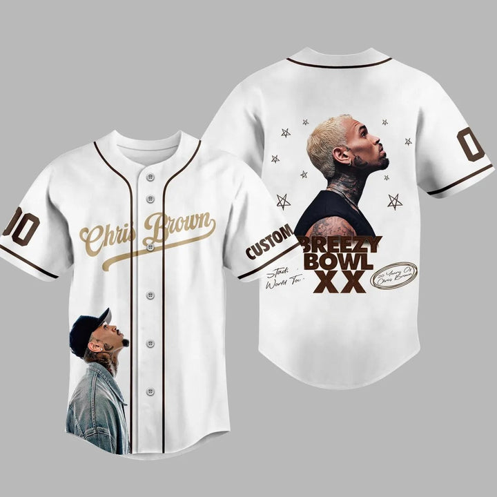 Chris Brown Breezy Bowl XX Baseball Jersey, Personalized Chris Brown Jersey, Breezy Bowl XX Shirt, Chris Brown Shirt, Breezy Bowl 2025 Tee