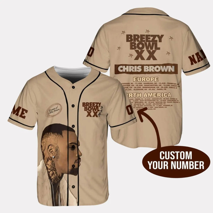 Personalized Chris Brown Jersey, Breezy Bowl XX Shirt