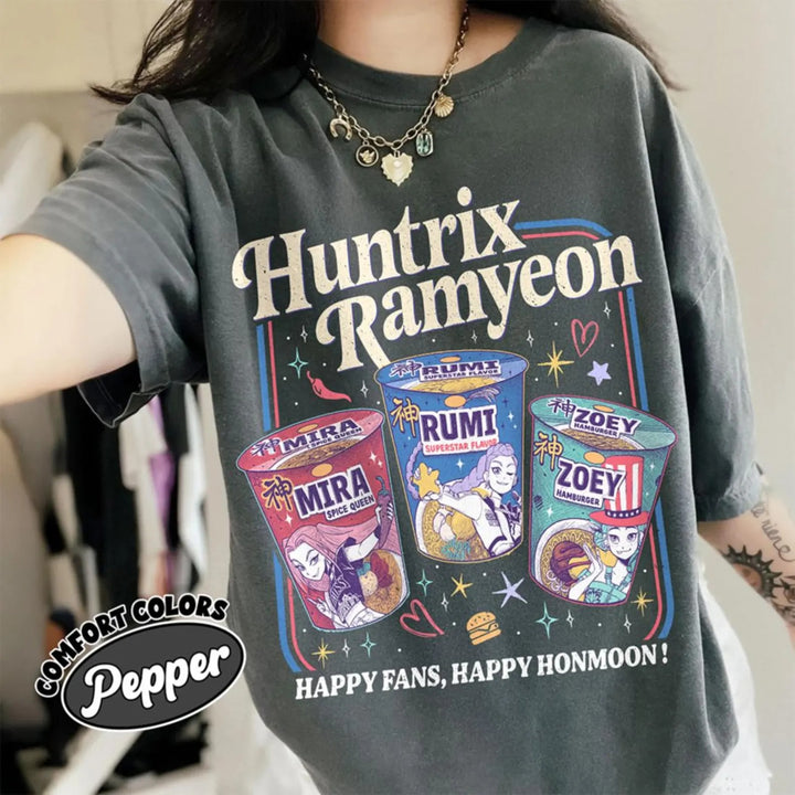 KPDH Ramyeon Shirt Comfort Colors For Fan, Demon Hunter Movie Inspired Noodle T shirt