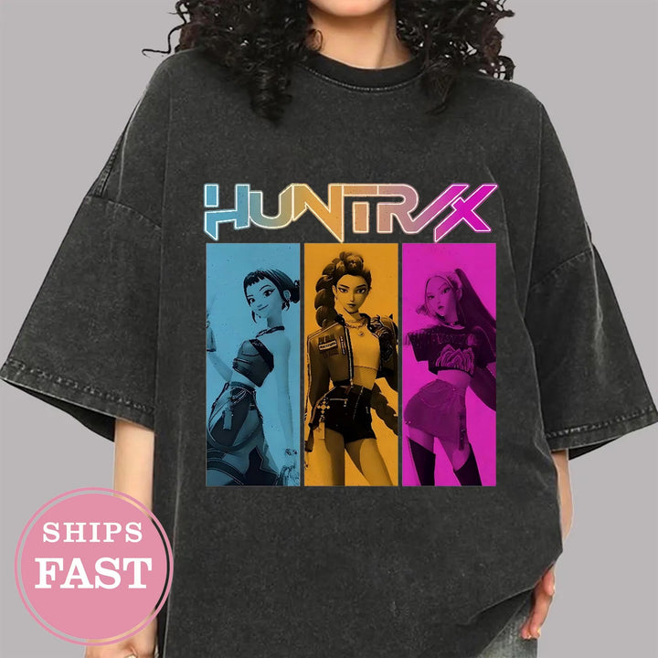 Huntrix Girls Shirt,Kpop Demon Hunters T-shirt,Vintage Huntrix Shirt