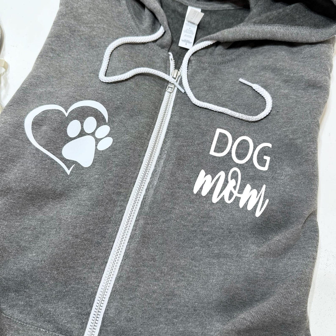 Dog Mom Full Zip Up Sweatshirt