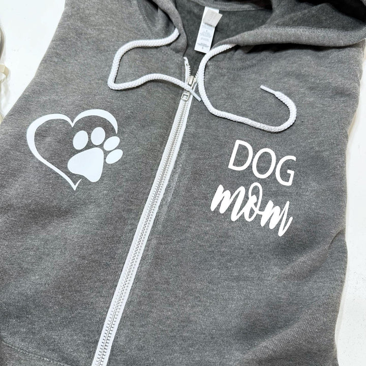 Dog Mom Full Zip Up Sweatshirt