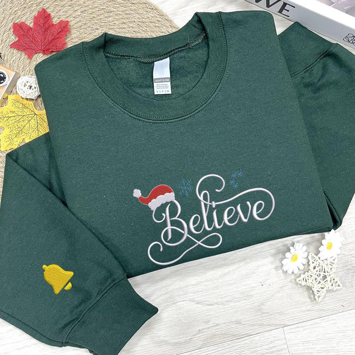 believe the embroidered Christmas hoodie