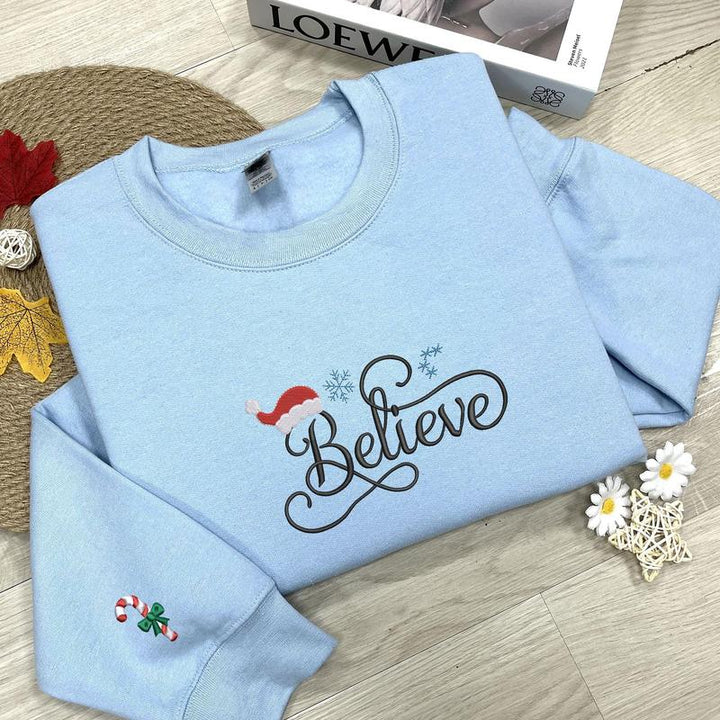 believe the embroidered Christmas hoodie