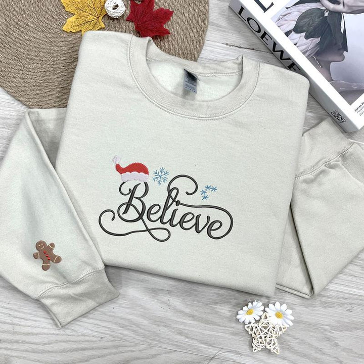believe the embroidered Christmas hoodie