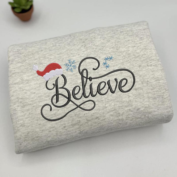 believe the embroidered Christmas hoodie