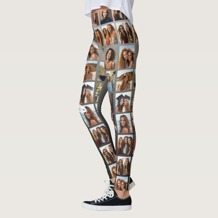 Create a Custom Photo Collage with 18 Photos Leggings